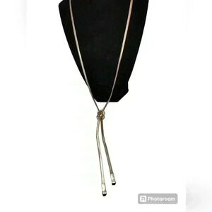 Kenneth Cole Y knotted Necklace  Gold Tone Chain